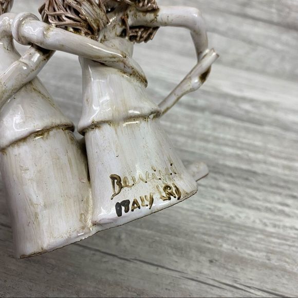 Vtg 70s Rare BENCINI Italy Couple Sculpture Signed Figurine glazed terra cotta - Picture 6 of 8